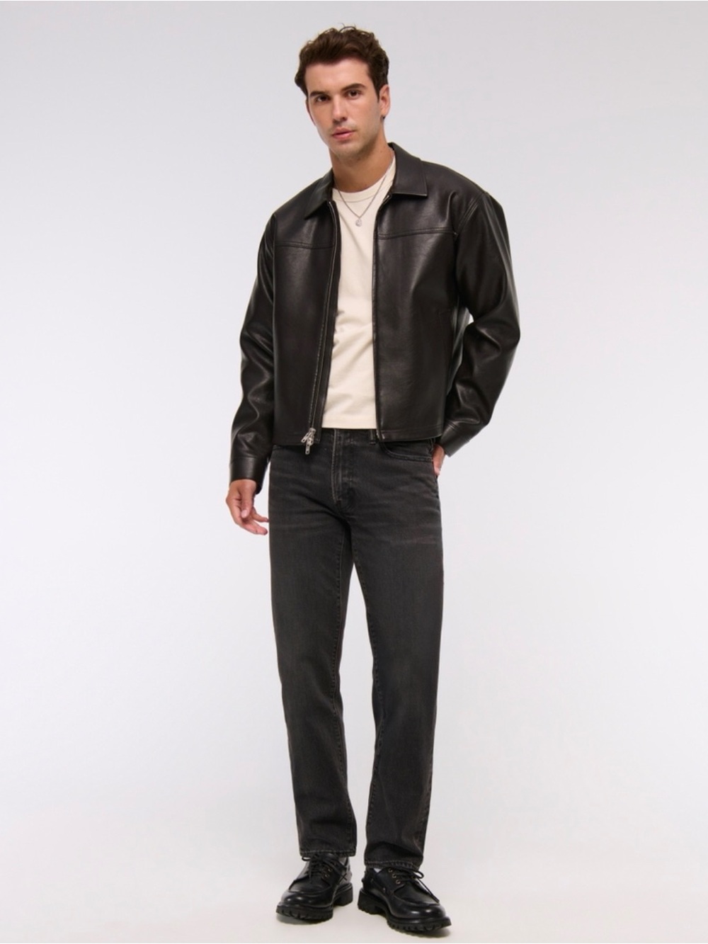 Abercrombie Men's Black Straight-Leg Jeans